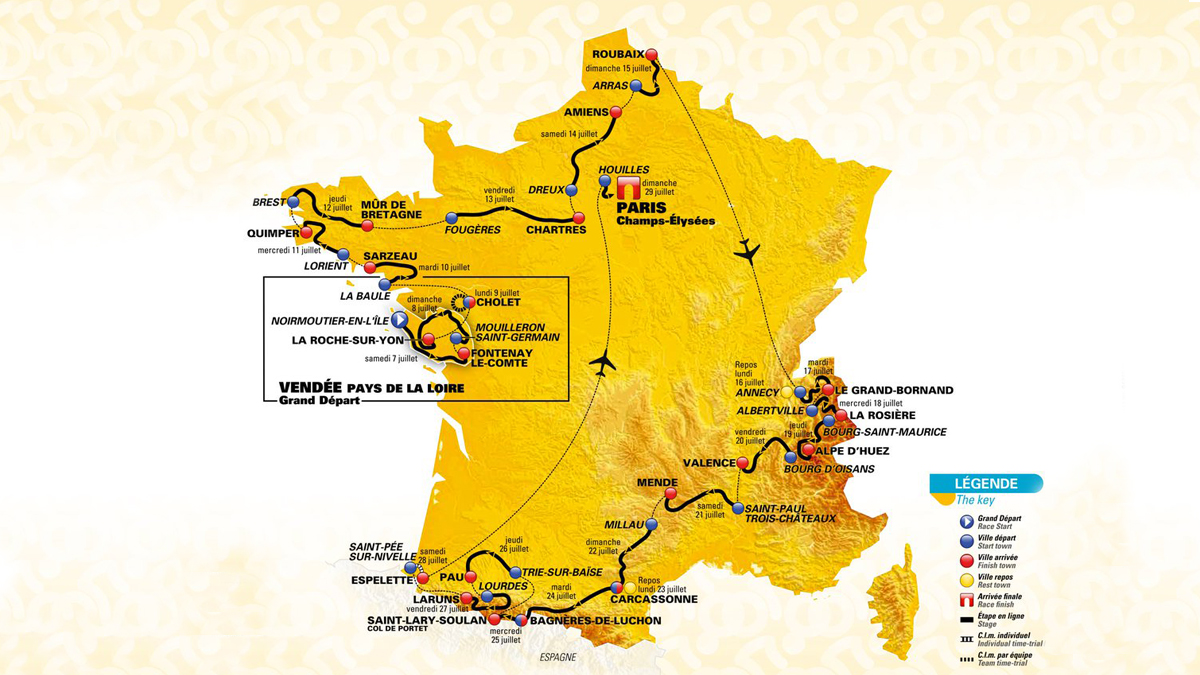 Recorrido del Tour de Francia 2018