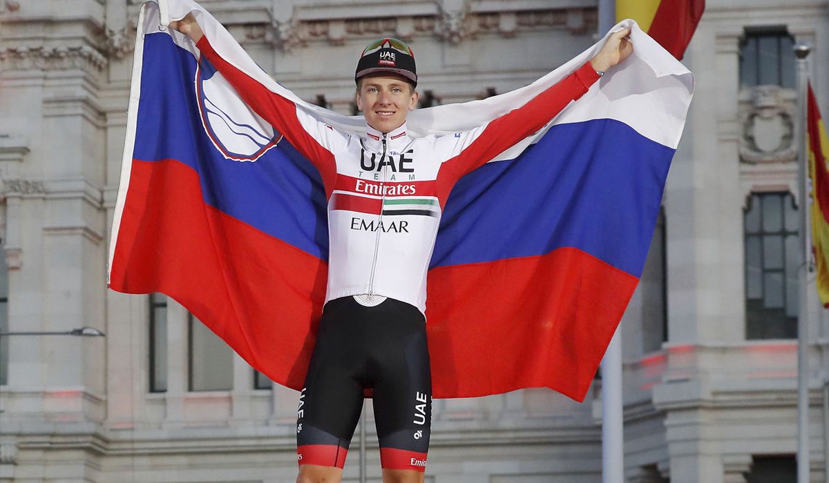 Pogacar en el podio de La Vuelta´2019, que acabó 3º