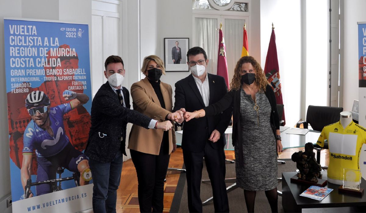 Una imagen de la presentación de Cartagena como final de la Vuelta a Murcia 2022