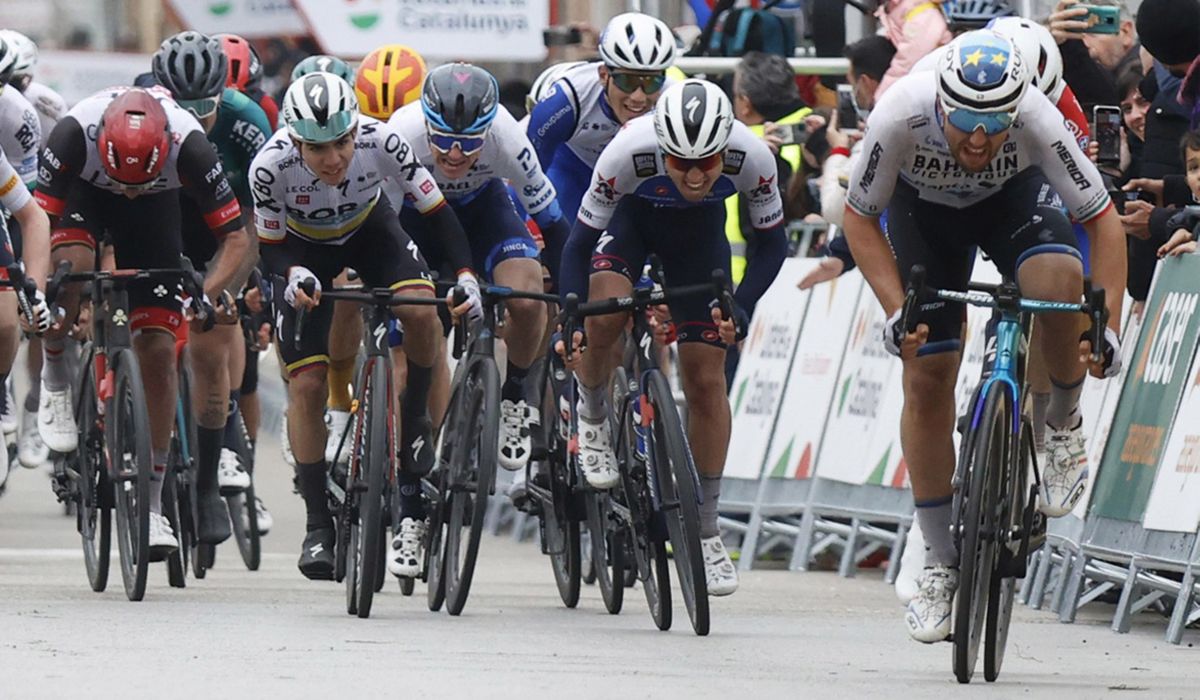 Sonny Colbrelli en el sprint de la etapa de ayer en la Volta a Catalunya