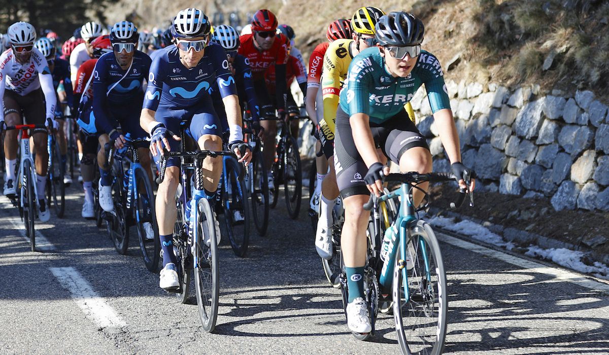 Raúl García Pierna (Kern Pharma) y Carlos Verona (Movistar), en una imagen de la pasada Volta a Catalunya. Volverán a coincidir en el Tour de Romandía