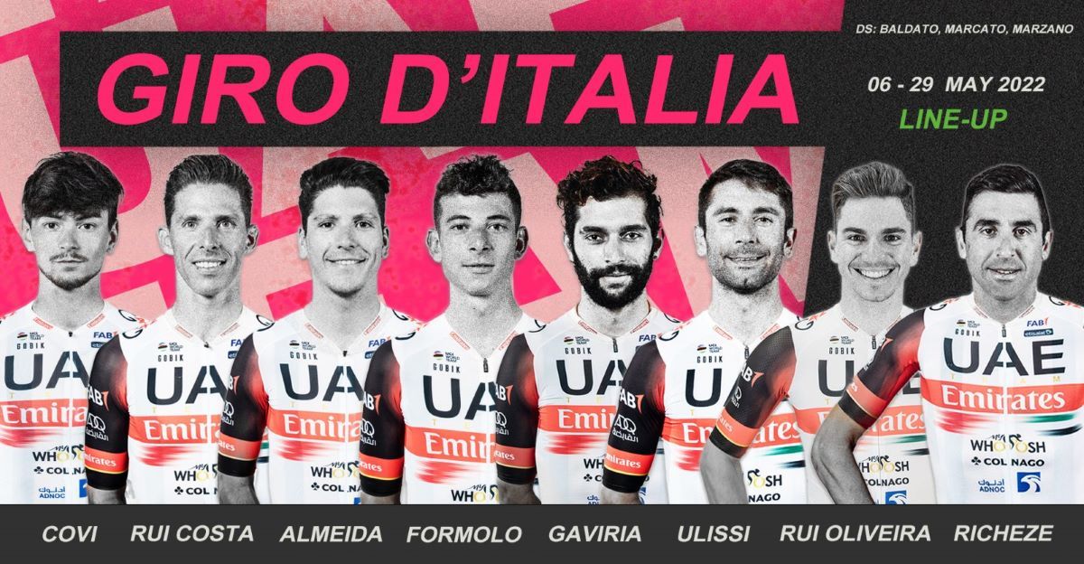 Estos son los ocho corredores del UAE Team Emirates en el Giro de Italia