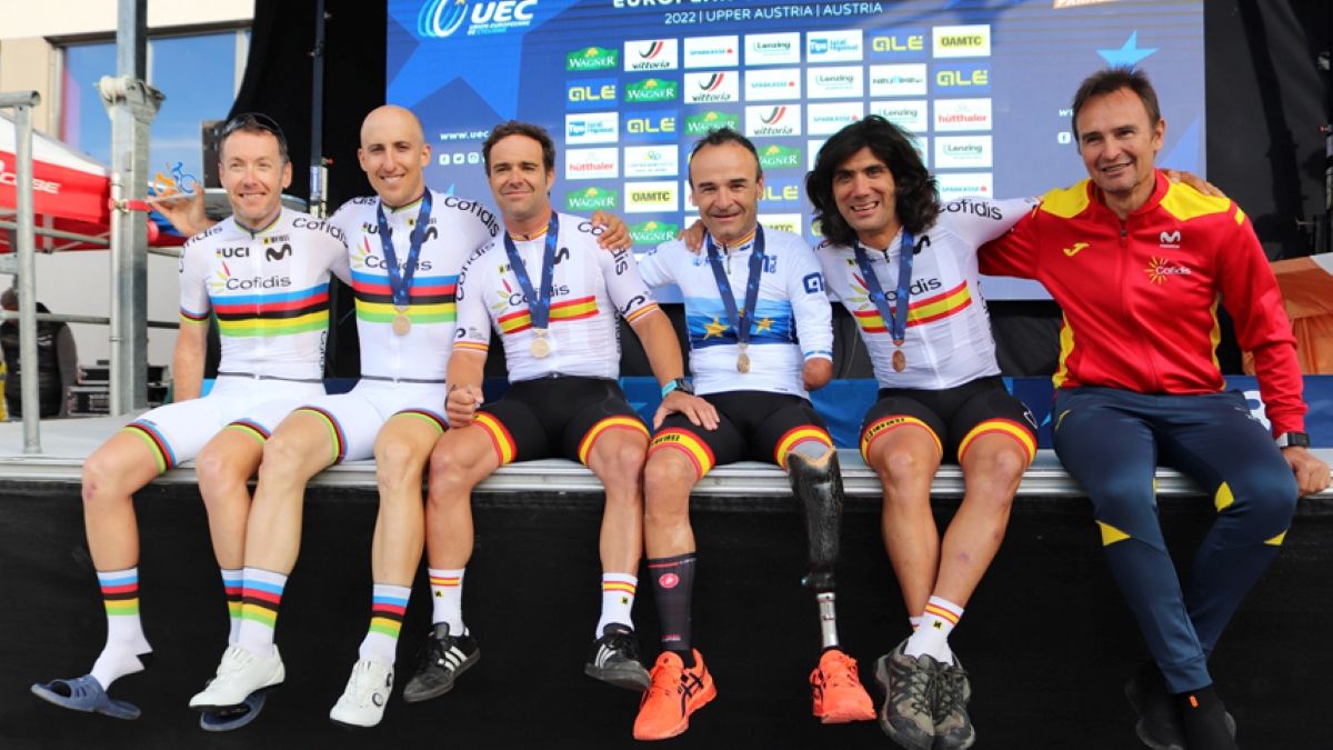 Miembros de la selección española de ciclismo adaptado.