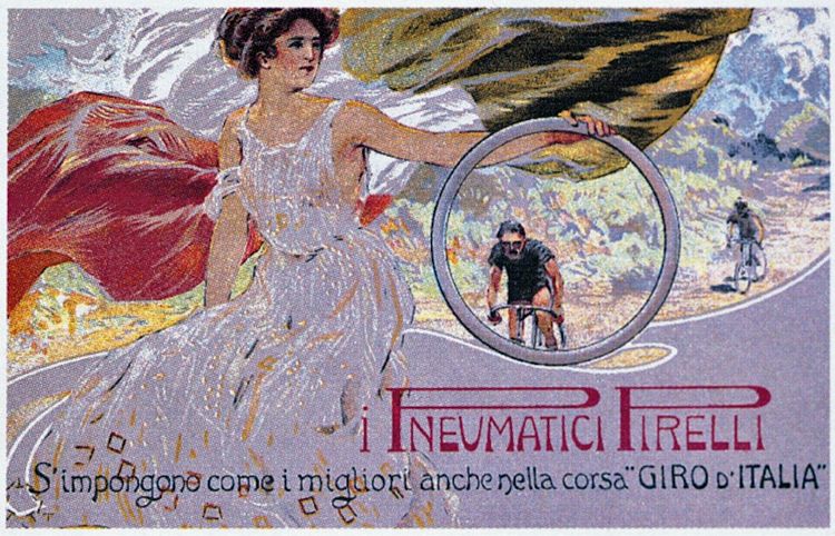 1909 Promotional Postcard for Giro d'Italia@Fondazione Pirelli