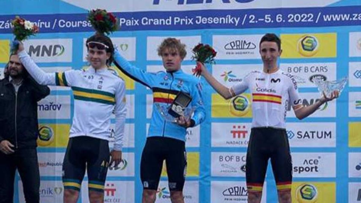 Podio de la etapa reina de la Carrera de la Paz 2022