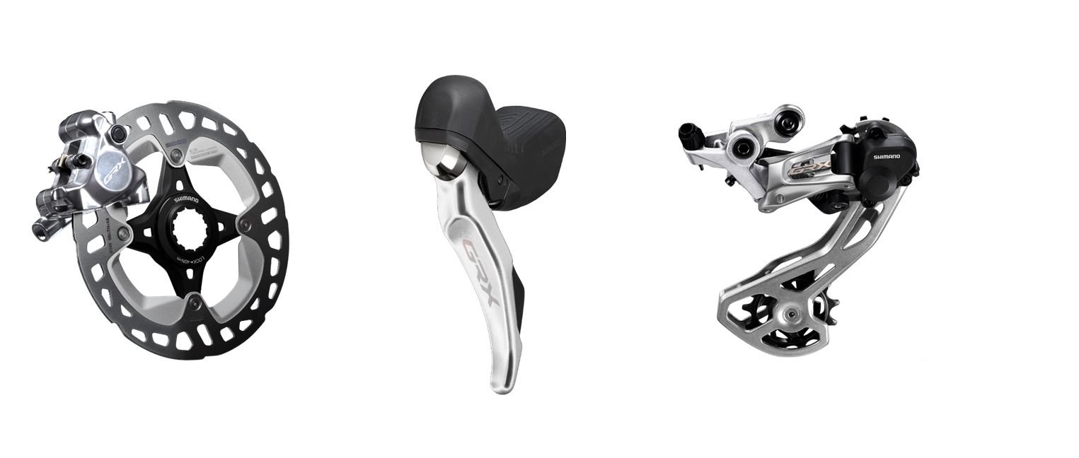 Las pinzas de freno, las manetas y el cambio Shimano GRX RX810 Limited muestran este aspecto tan elegante con su acabado exclusivo Las pinzas de freno, las manetas y el cambio Shimano GRX RX810 Limited muestran este aspecto tan elegante con su acabado exclusivo