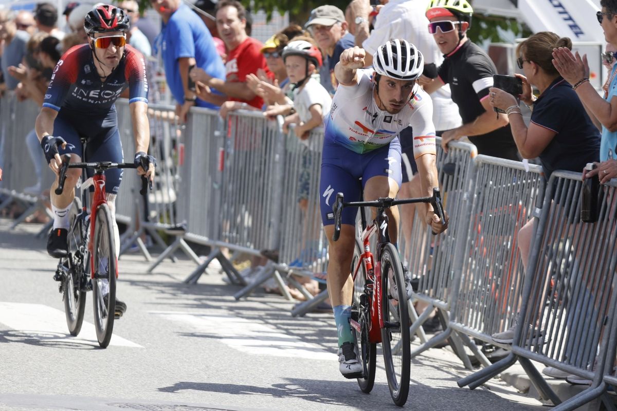 Niccolò Bonifazio celebraba en meta su victoria en la 5ª etapa de la Ruta de Occitania.