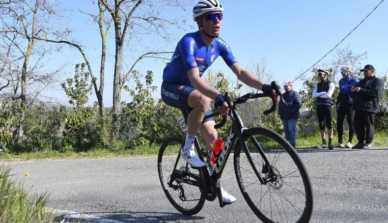 Alessandro Fedeli durante su participación en la Settimana Coppi e Bartali, que no acabó Alessandro Fedeli durante su participación en la Settimana Coppi e Bartali, que no acabó