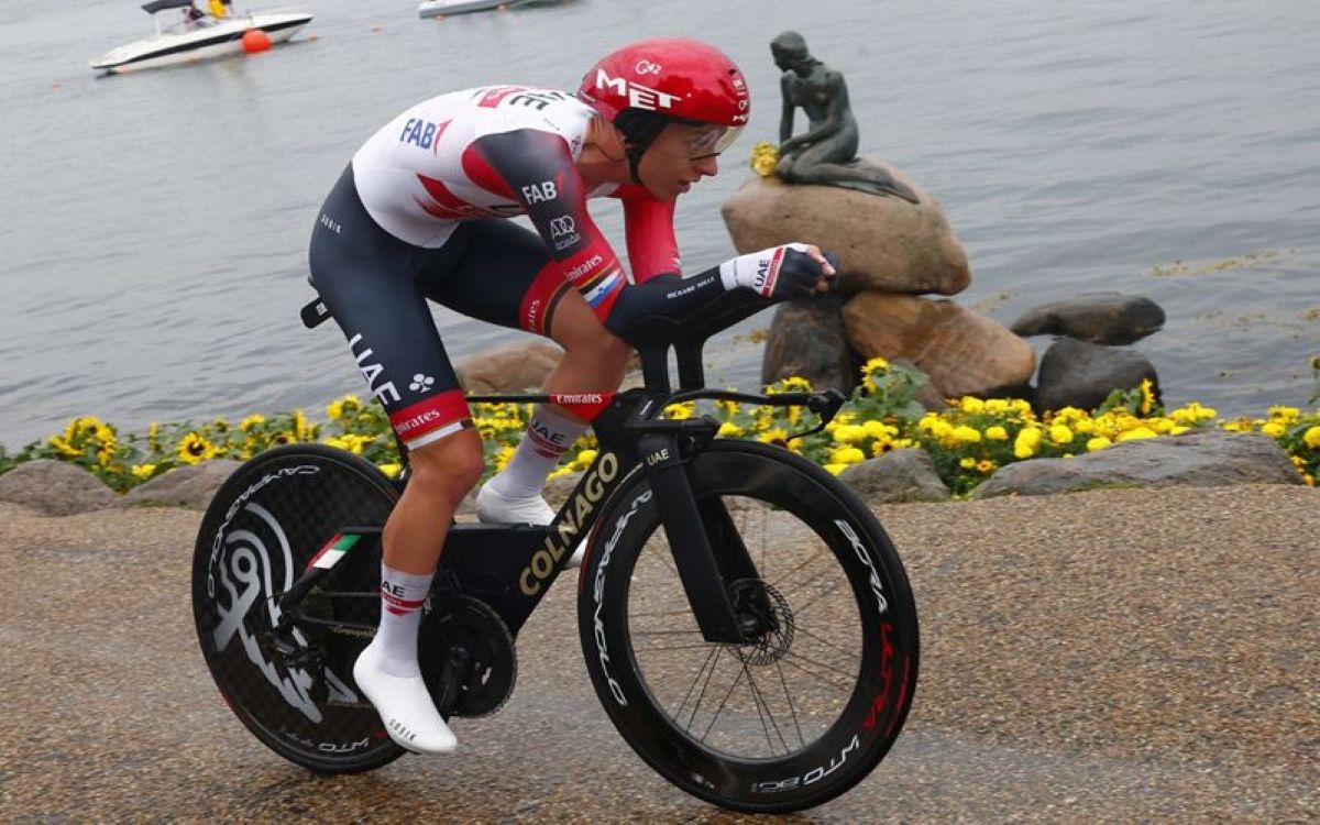 Tadej Pogacar en la crono inicial del Tour de Francia 22', en la que fue 3º.