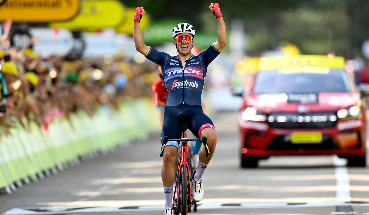 Mads Pedersen, ganador en Saint Etienne. Foto Nico Vereecken (Sprint Cycling Agency)