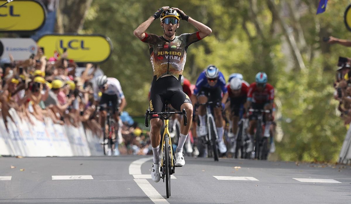 Christophe Laporte resuelve con brillantez en Cahors. Foto Kei Tsuji (Sprint Cycling Agency)