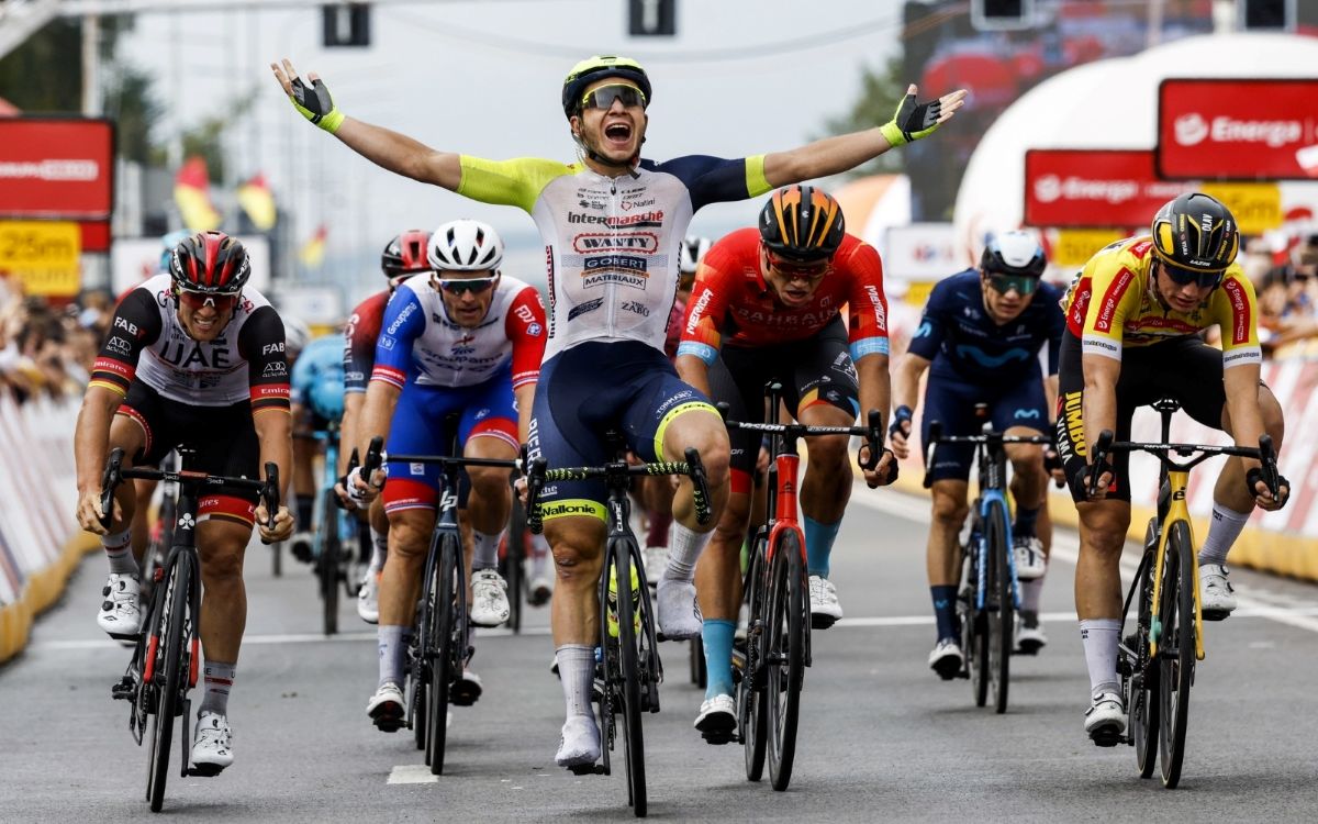 Línea de meta de la segunda etapa del Tour de Polonia.