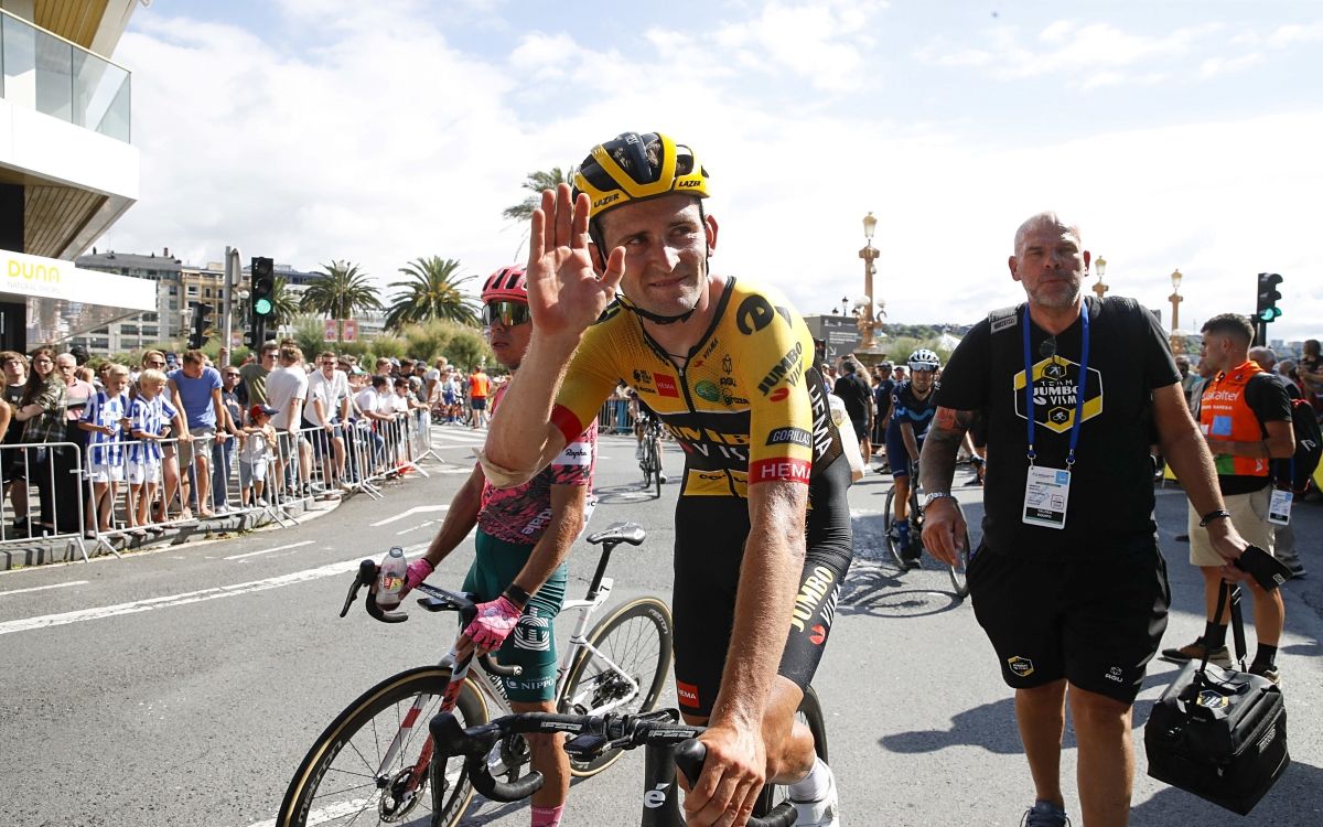 Tiesj Benoot tras la Clásica de San Sebastián, en la que finalizó 3º.