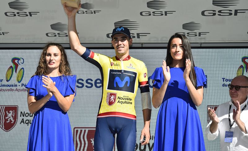 Aranburu luciendo el maillot amarillo como líder del Tour du Limousin Aranburu luciendo el maillot amarillo como líder del Tour du Limousin