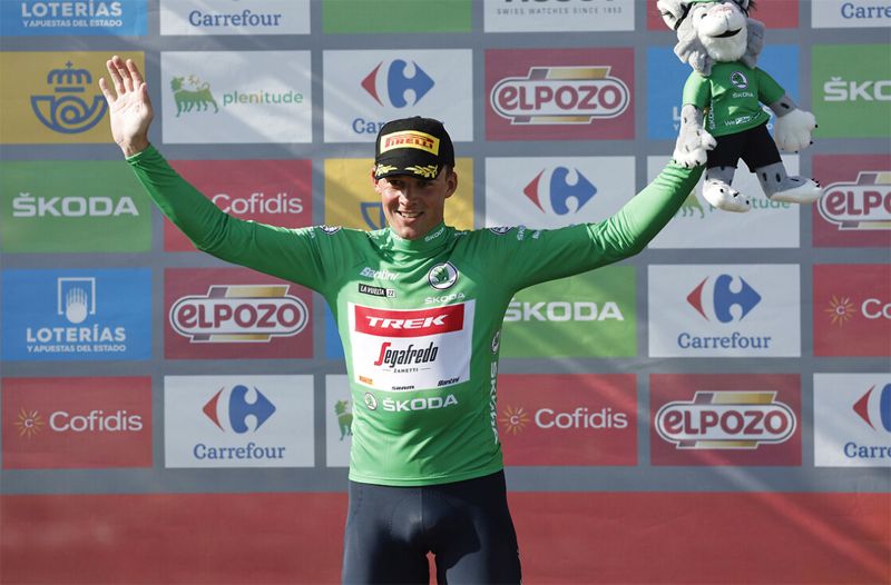 Mads Pedersen luciendo el maillot verde Mads Pedersen luciendo el maillot verde