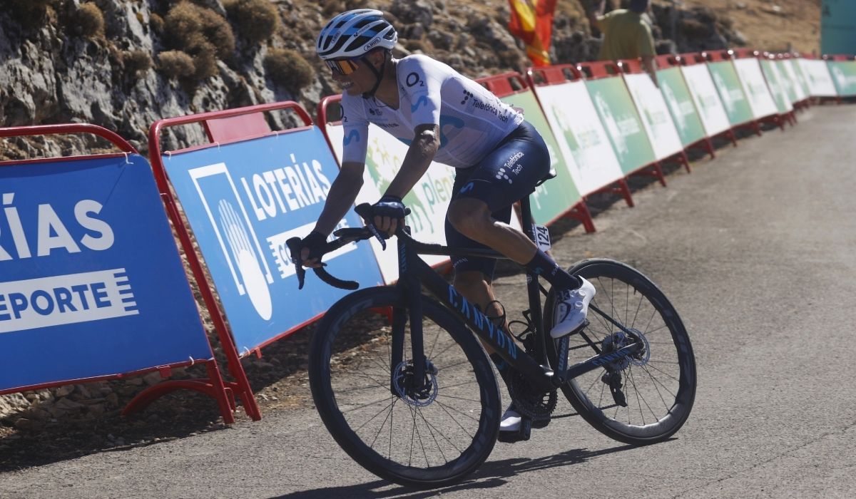 Enric Mas al final de la ascensión a Sierra de la Pandera de la 14ª etapa de La Vuelta.