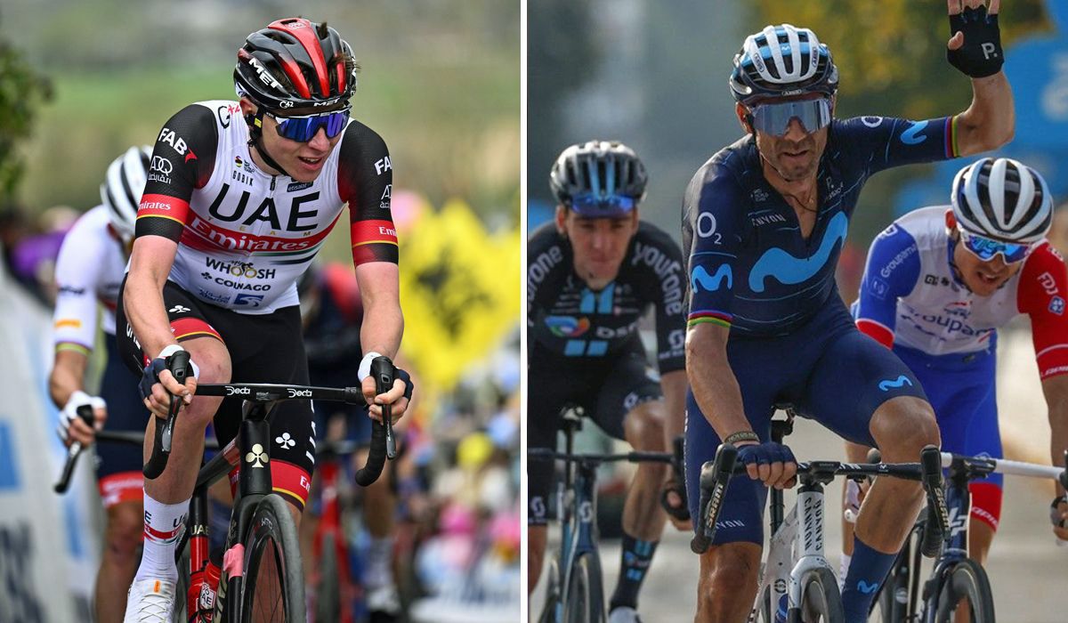 Tadej Pogacar y Alejandro Valverde