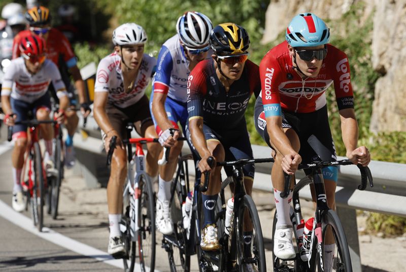 Filippo Conca, al frente de la fuga en la 14ª etapa de La Vuelta