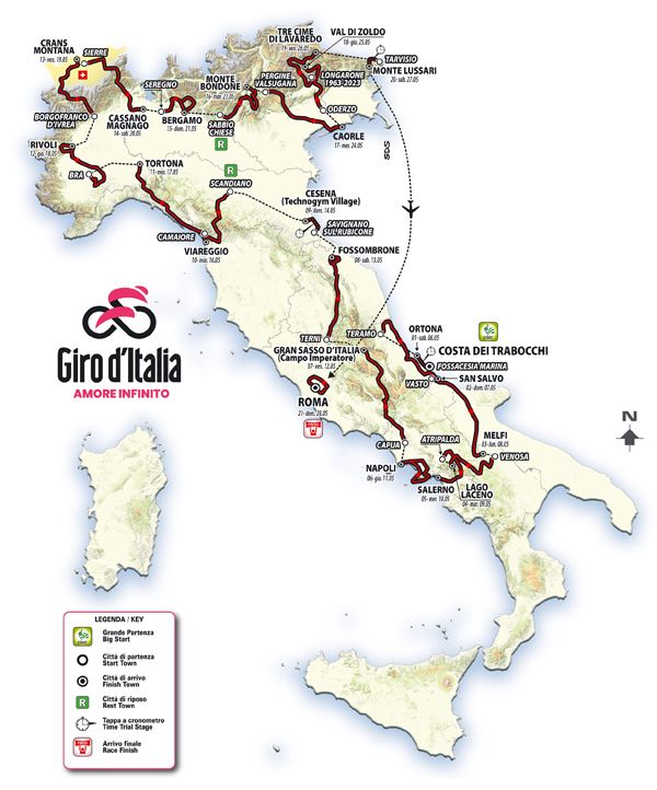 Recorrido Giro de Italia 2023