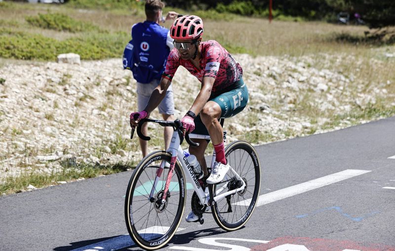 Guerreiro, camino de su victoria en el Ventoux Guerreiro, camino de su victoria en el Ventoux