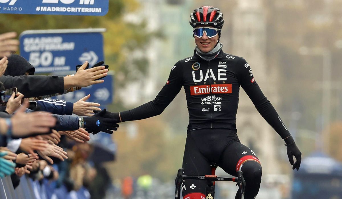 Tadej Pogacar, ganador de la prueba en línea del Criterium de Madrid
