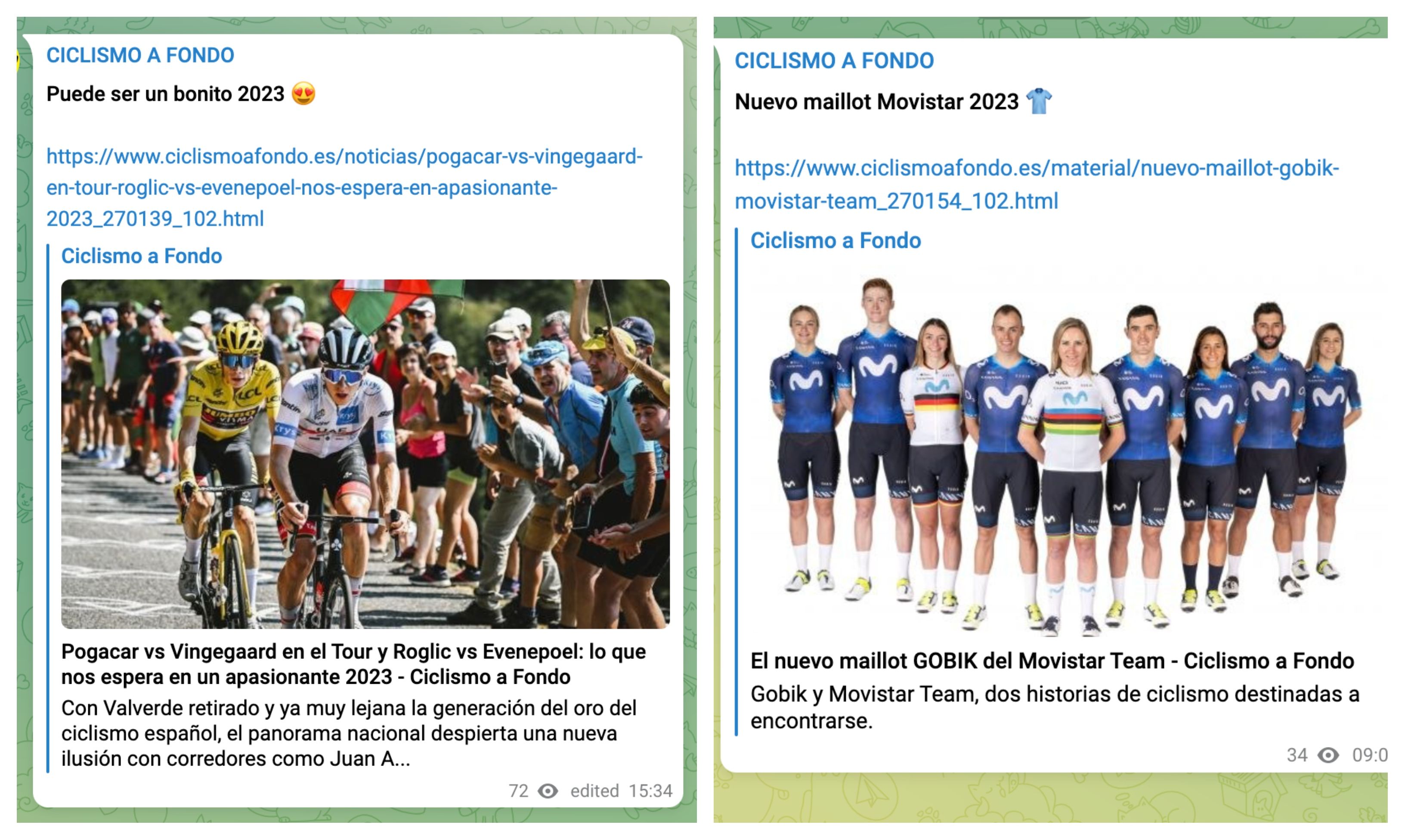 Ya está en marcha el nuevo canal de Telegram de Ciclismo a Fondo