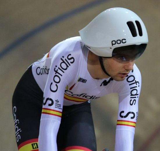 Joan Martí Bennassar, en una competición con la selección española de pista Joan Martí Bennassar, en una competición con la selección española de pista