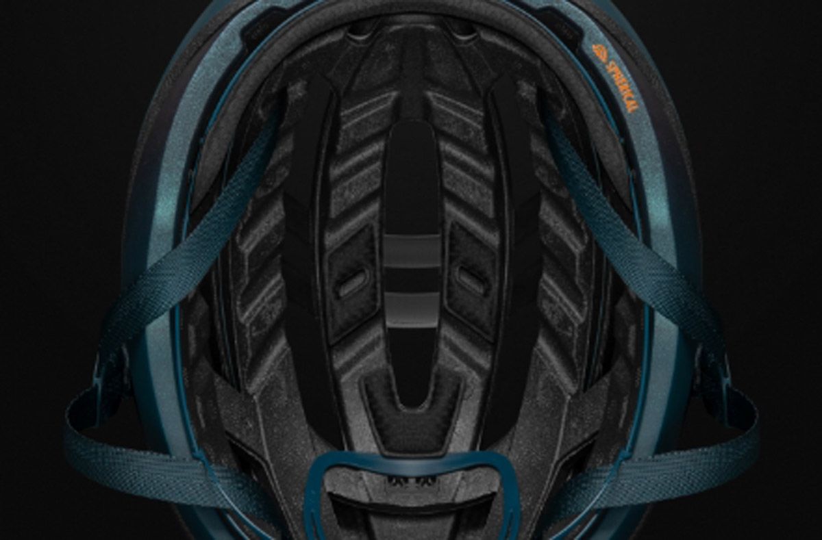 giro aries spherical road helmet deep internal channeling feature