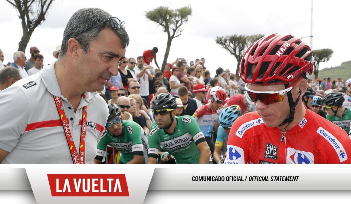 Comunicado oficial de La Vuelta a España sobre el caso del positivo de Froome Comunicado oficial de La Vuelta a España sobre el caso del positivo de Froome