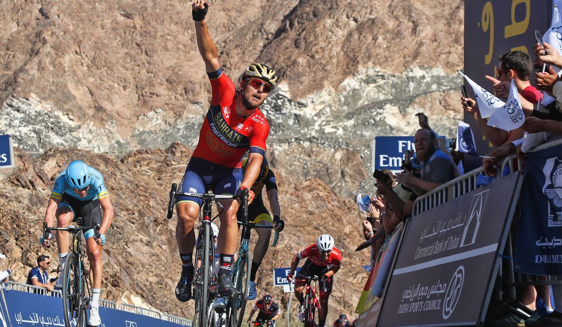 Colbrelli sorprende en la etapa reina del Dubai Tour; Viviani sigue lider