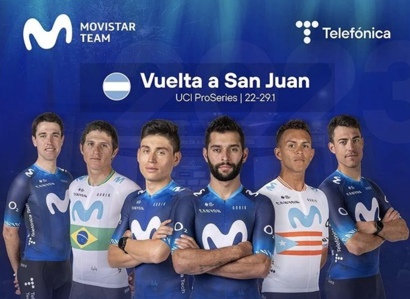 El colombiano Fernando Gaviria (La Ceja, 28 años), fichaje estrella del Movistar para 2023, espera volver a la senda del éxito en la Vuelta a San Juan.