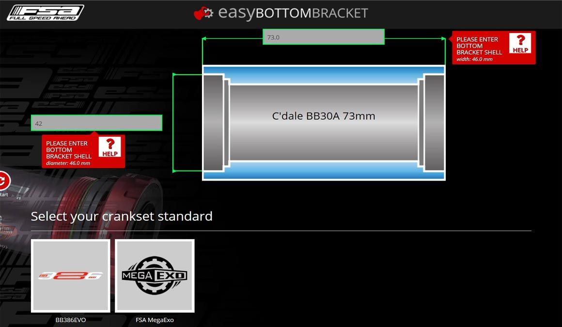 Herramienta para configurar eje pedalier de FSA