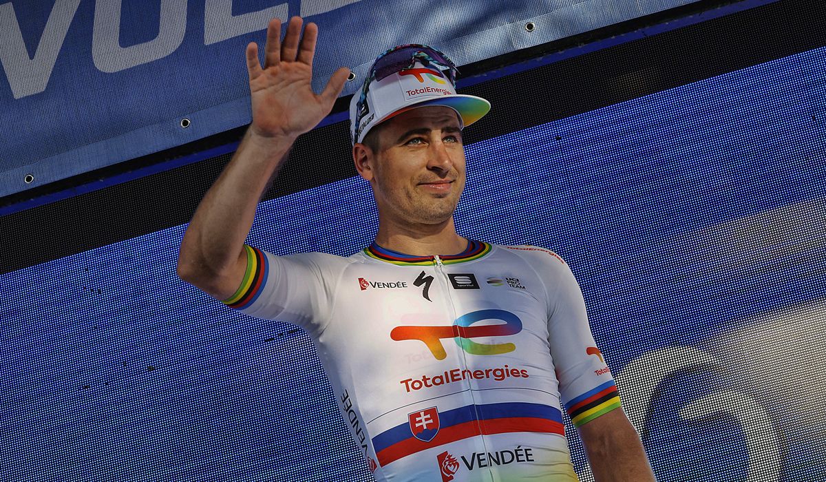 Peter Sagan, en el podio de la Vuelta a San Juan que actualmente está corriendo