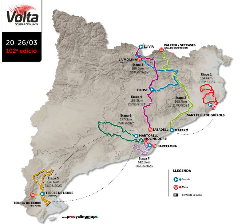Mapa Volta Catalunya 2023 Mapa Volta Catalunya 2023
