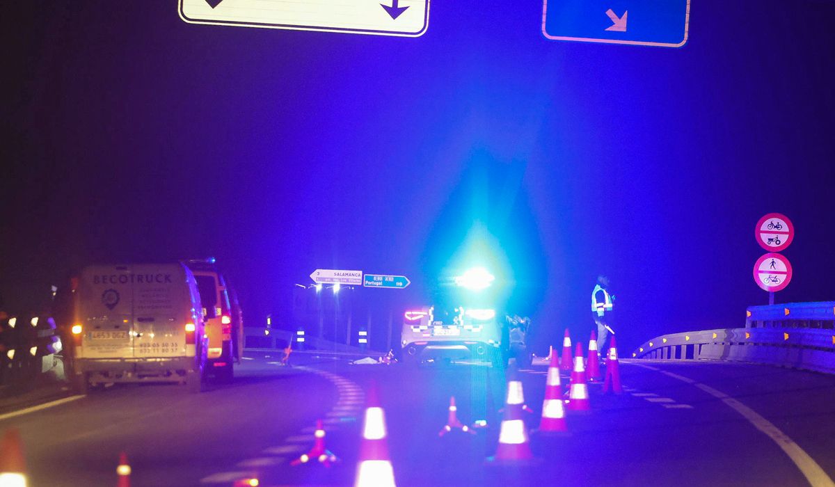 Vista del lugar del accidente donde falleció la ciclista Estela Domínguez Vista del lugar del accidente donde falleció la ciclista Estela Domínguez