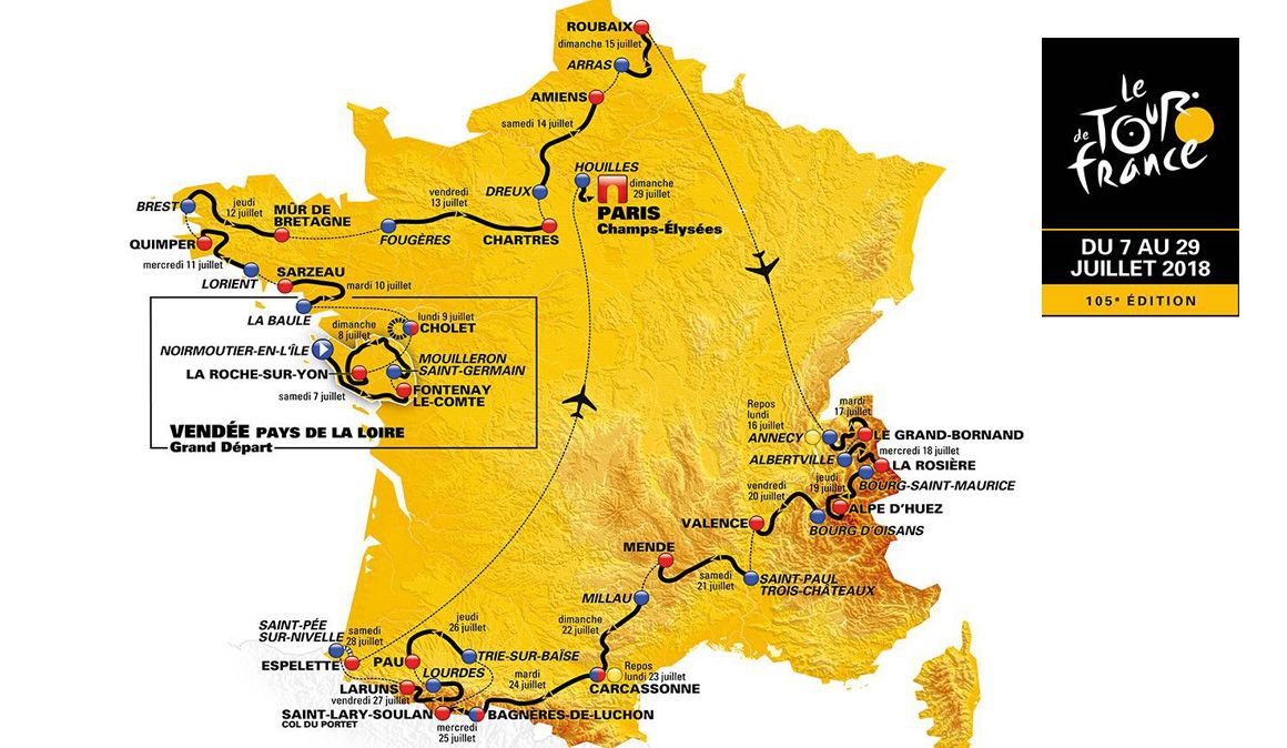 El recorrido del Tour de Francia al detalle