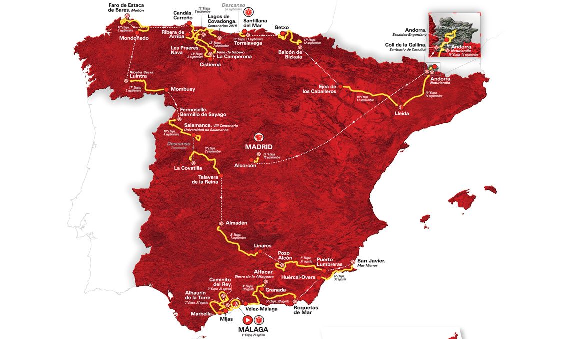 El recorrido de la Vuelta a España al detalle