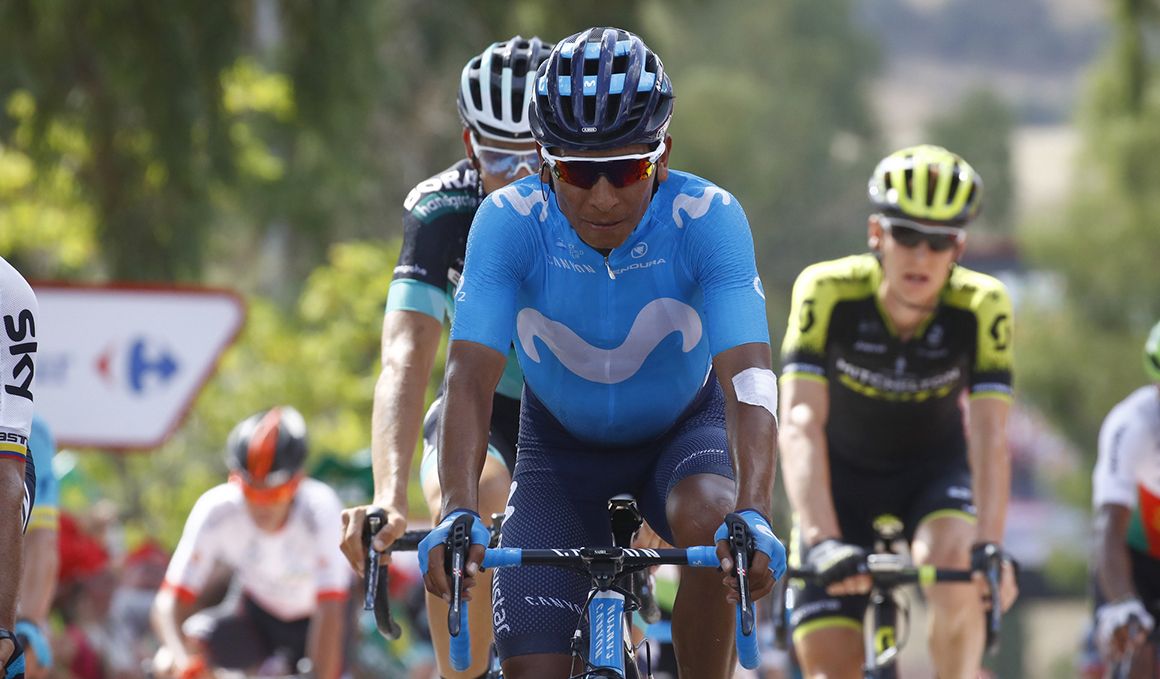 Nairo Quintana, en los prolegómenos de la octava etapa de la Vuelta 2018, en la población jienense de Linares. 
