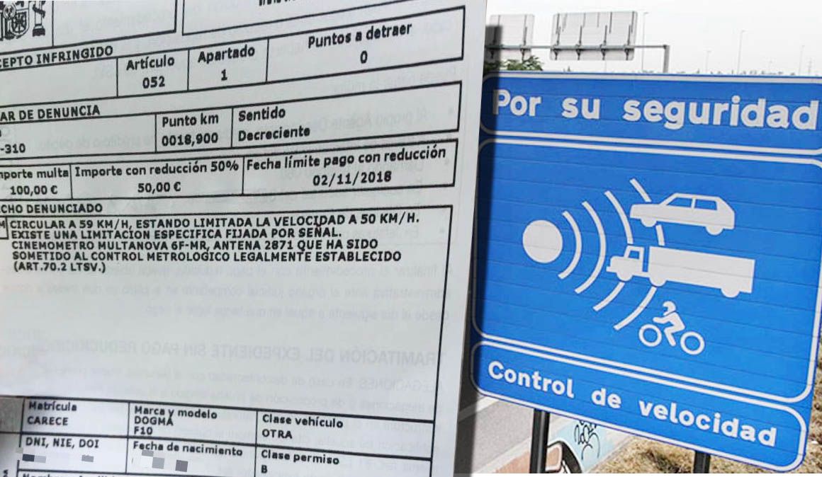 Un ciclista cazado por un radar de tráfico
