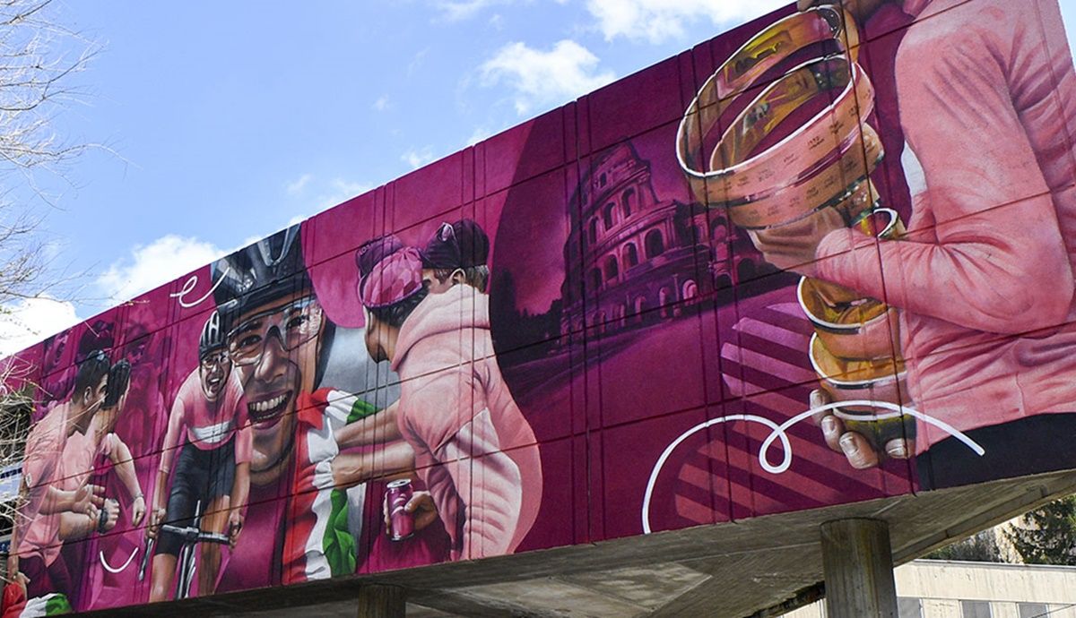 Así luce el espectacular mural del Giro de Italia