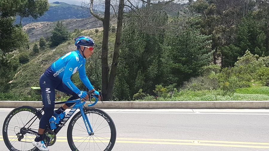 Nairo Quintana, fotografiado el pasado 17 de noviembre en la subida a El Crucero, 24 km de subida que se coronan a más de 3.400 m.  