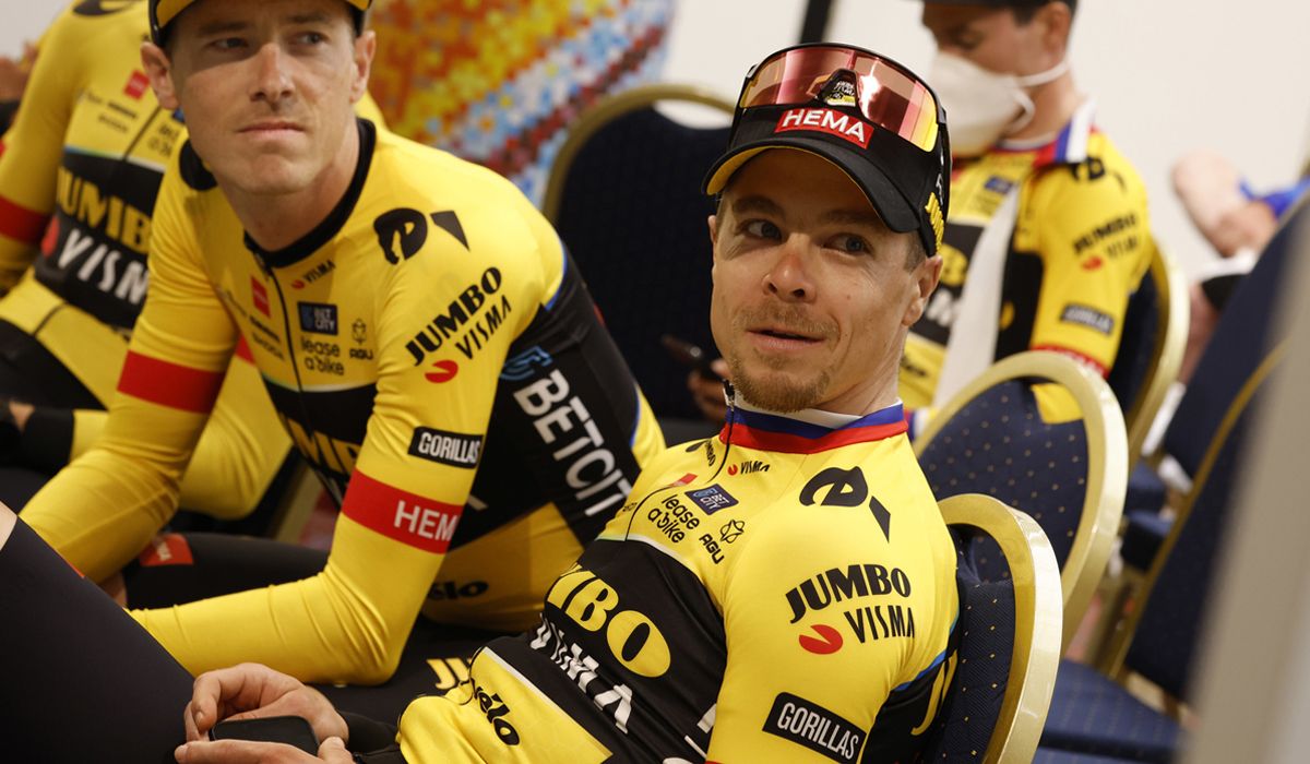 Jan Tratnik, antes de la presentación de equipos del Giro celebrada en la tarde de ayer