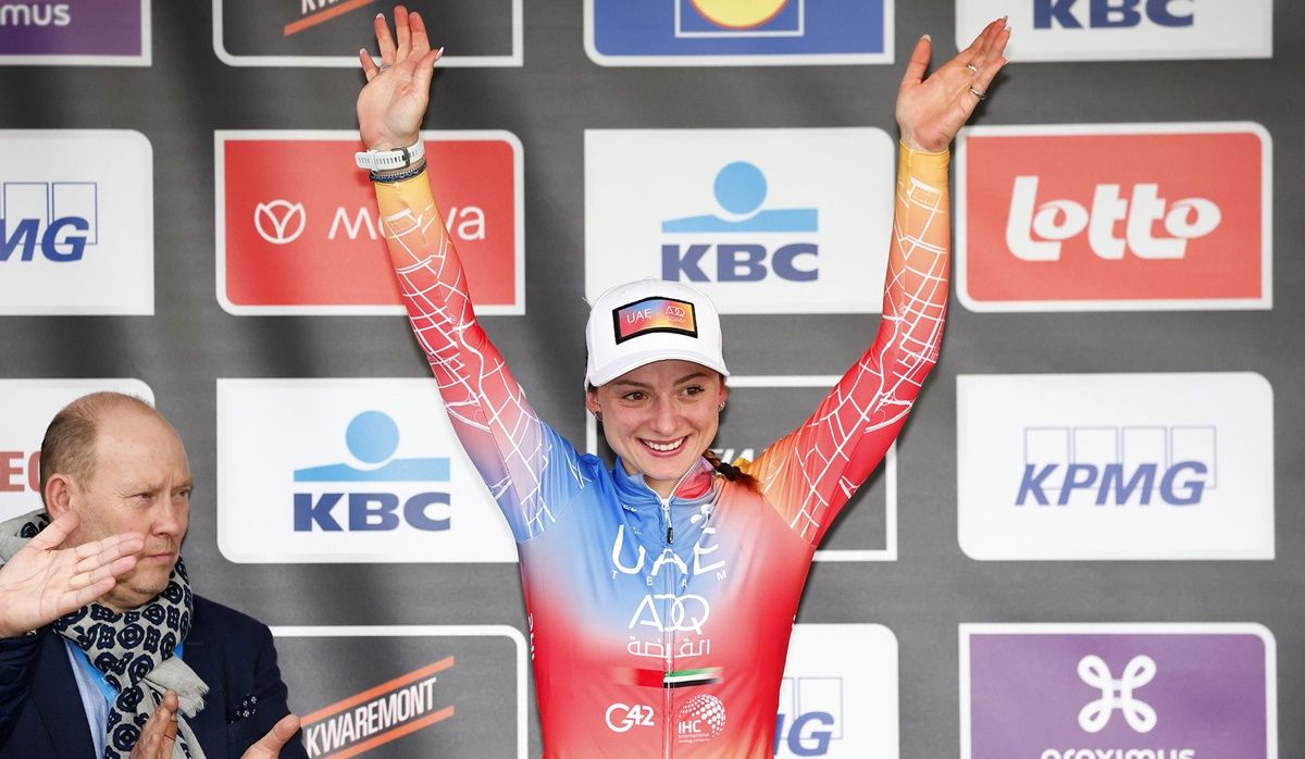 Chiara Consonni (UAE Team ADQ), en una foto de archivo de esta temporada 2023
