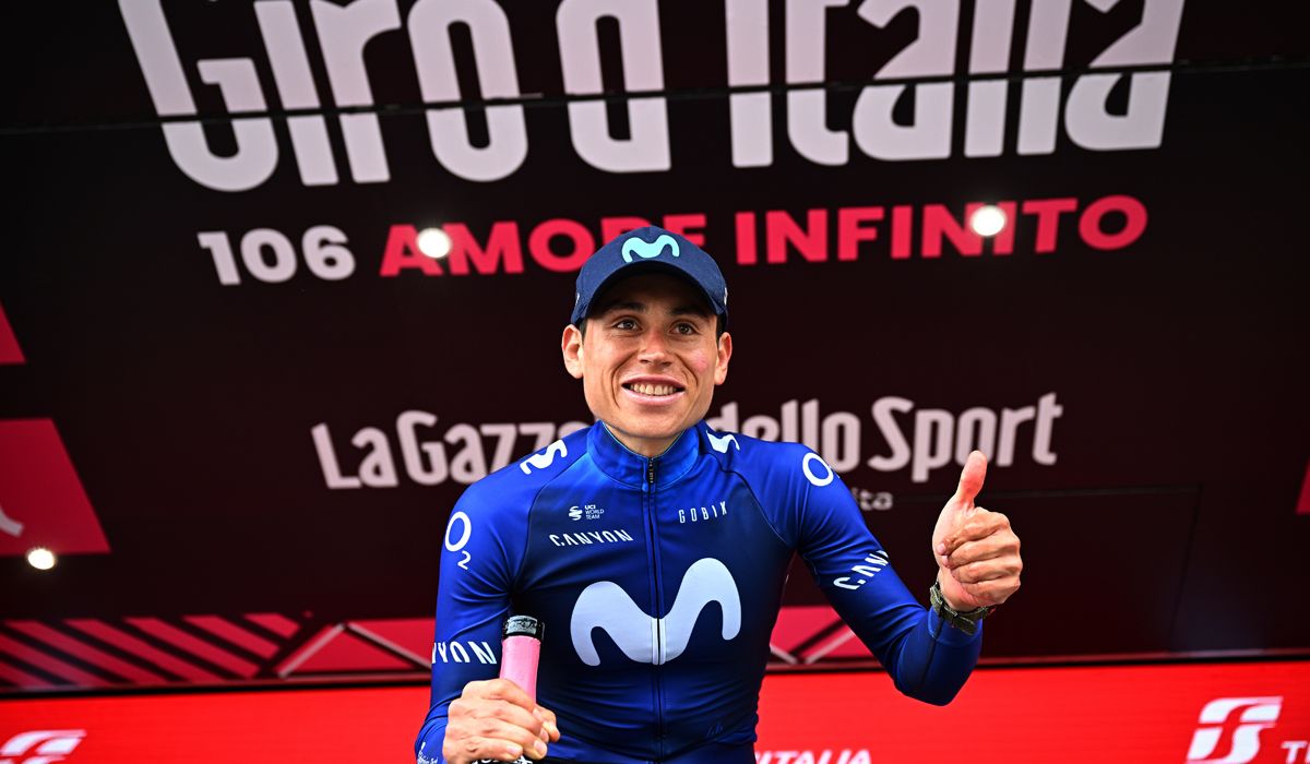 Einer Rubio en el podio del Giro tras ganar la 13ª etapa
