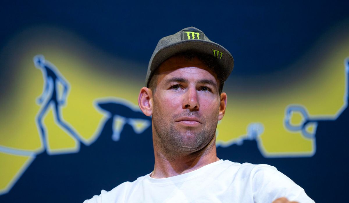 Mark Cavendish durante la rueda de prensa