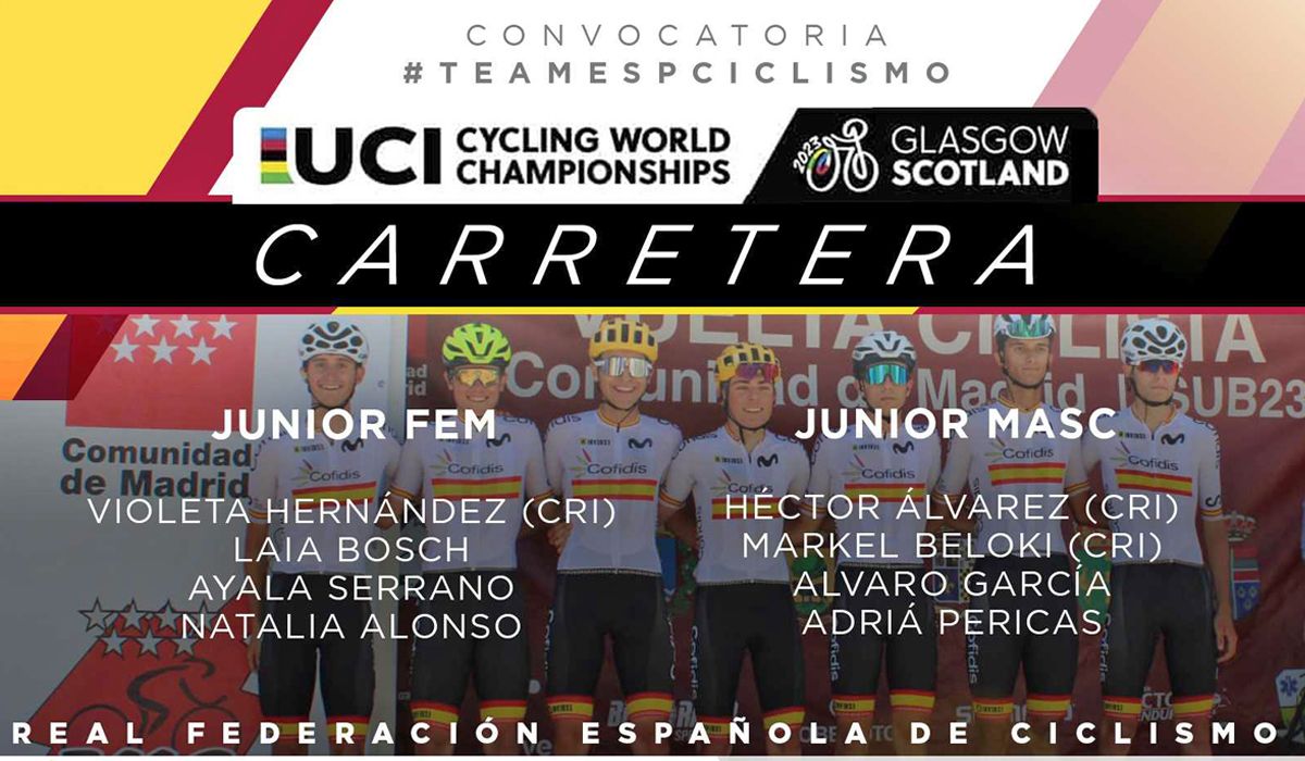 Convocatoria de la Selección Española junior para el Campeonato del Mundo de Glasgow