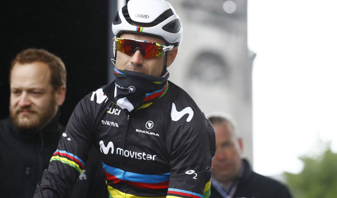 Alejandro Valverde, con un edema ósea en el sacro, duda para el Giro