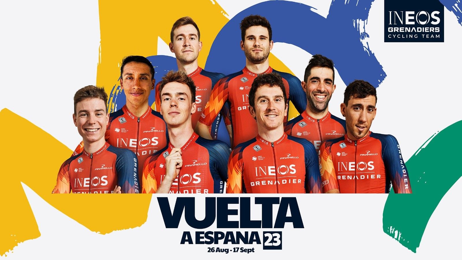 Los ocho elegidos de INEOS Grenadiers para La Vuelta. Los ocho elegidos de INEOS Grenadiers para La Vuelta.