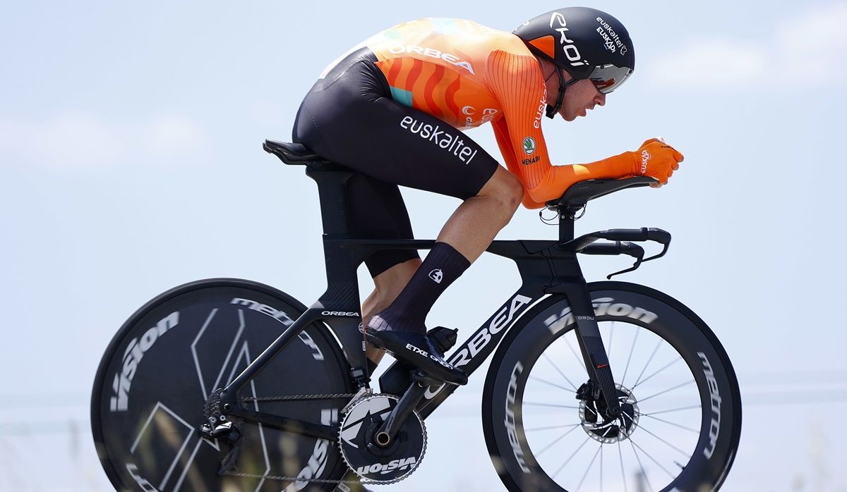 Txomin Juaristi (Euskaltel Euskadi) logró la victoria en la crono final de Portugal