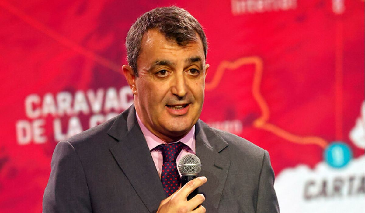 Javier Guillén, en una imagen de la presentación oficial del recorrido de La Vuelta 2023